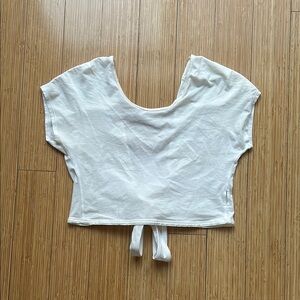 White Lululemon Tie Back Crop Top
